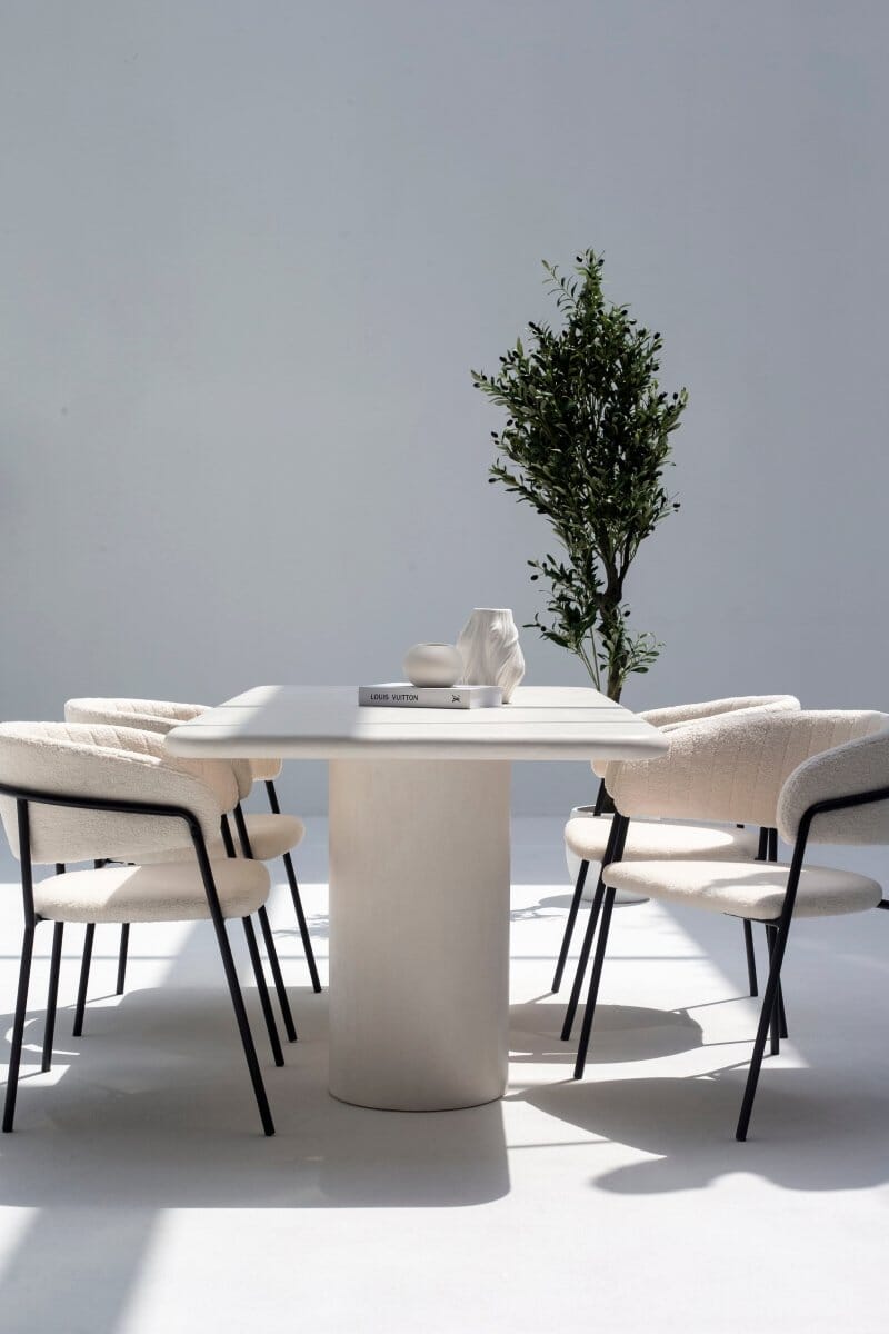 Alara Off White Micro Concrete Dining Table (2 Sizes) Homekode