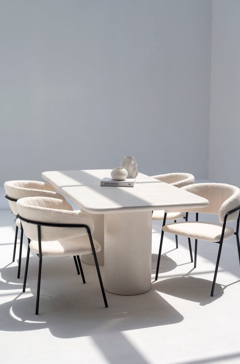 Alara Off White Micro Concrete Dining Table (2 Sizes) Homekode