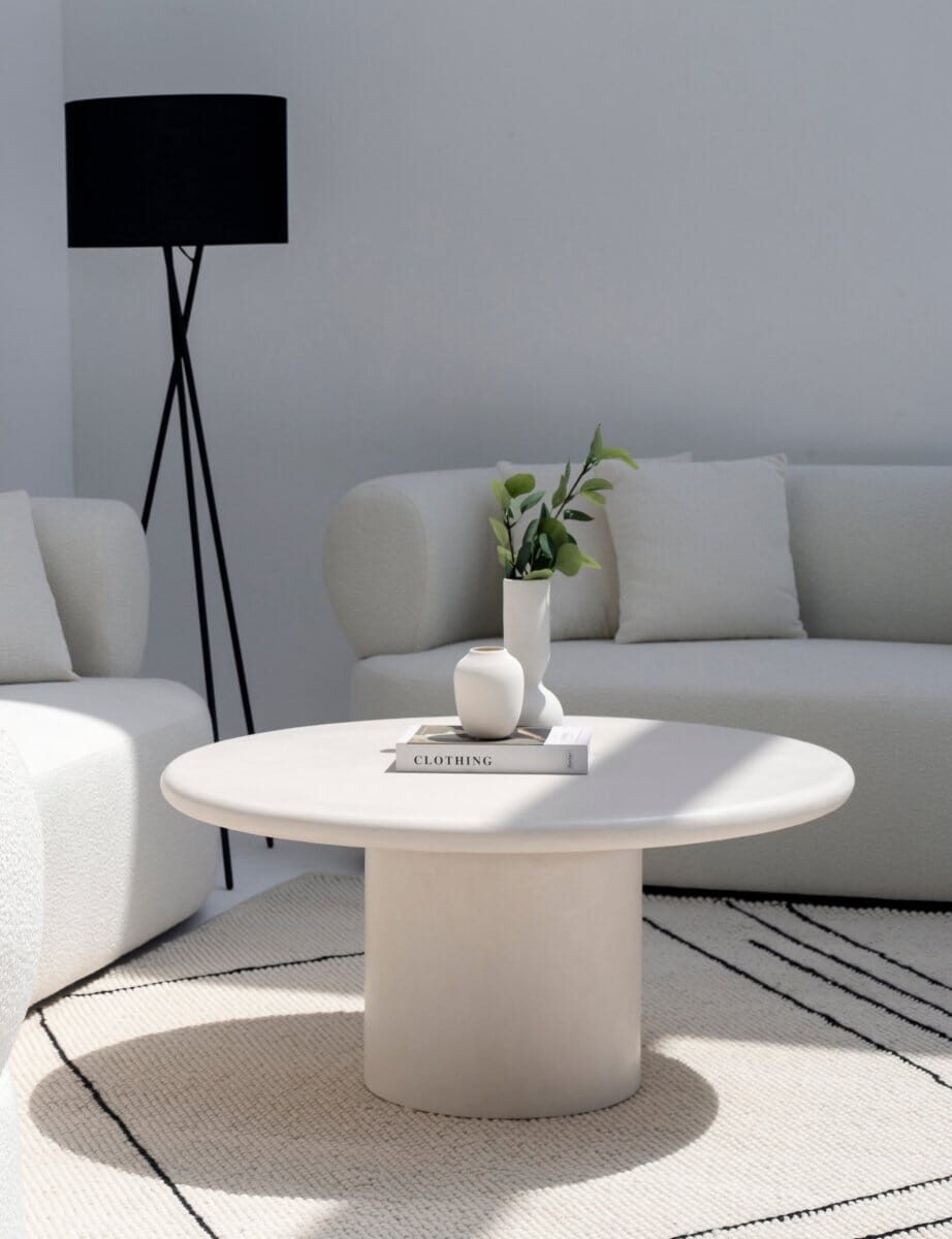 Mireille Round Micro Concrete Coffee Table