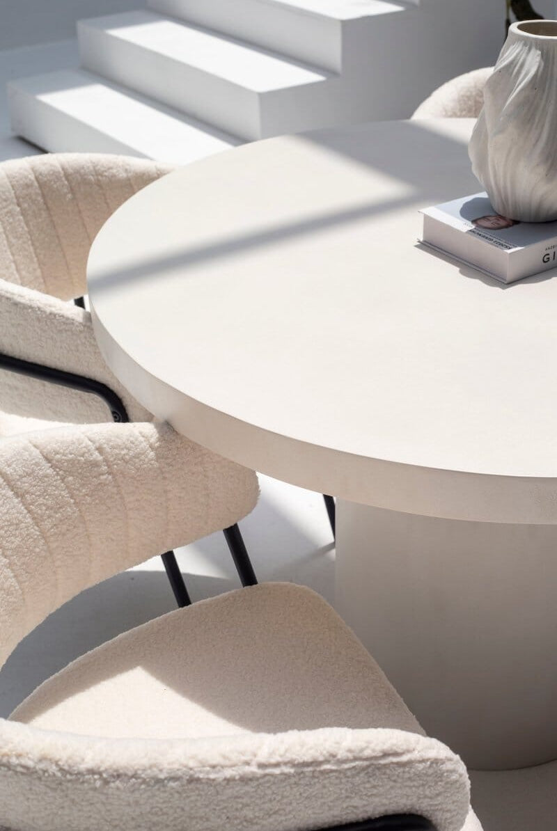 Funda Off White Round Concrete Dining Table Homekode