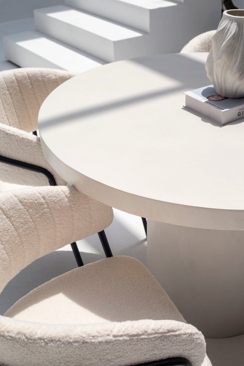 Funda Off White Round Concrete Dining Table Homekode