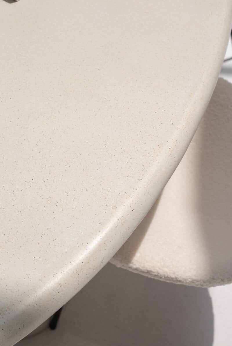 Sylvette Textured Oval Micro Cement Dining Table (2 Sizes) Homekode