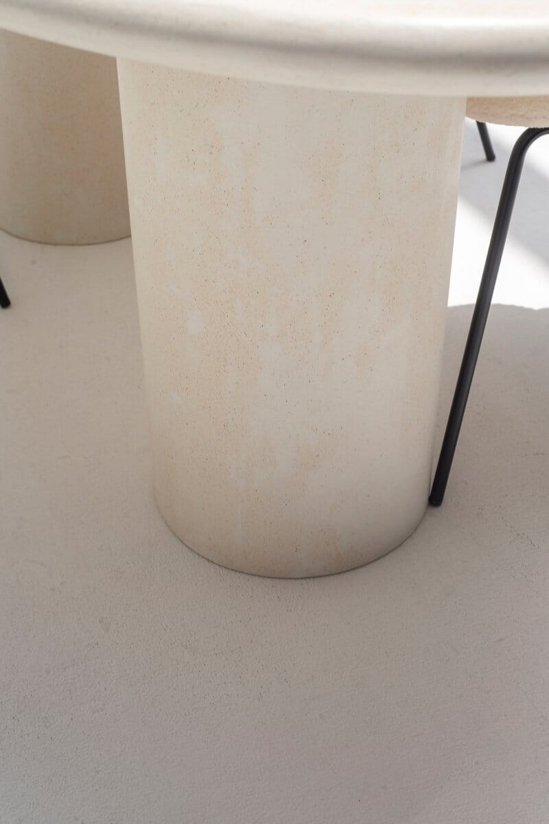 Sylvette Textured Oval Micro Cement Dining Table (2 Sizes) Homekode