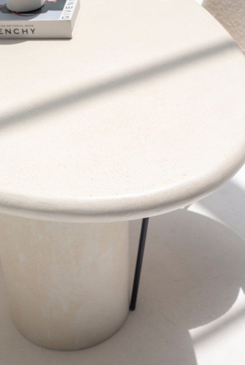 Sylvette Textured Oval Micro Cement Dining Table (2 Sizes) Homekode