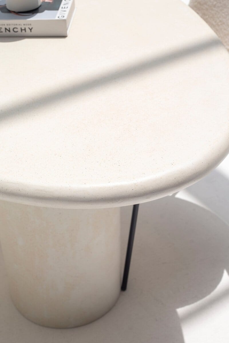 Sylvette Textured Oval Micro Cement Dining Table (2 Sizes) Homekode