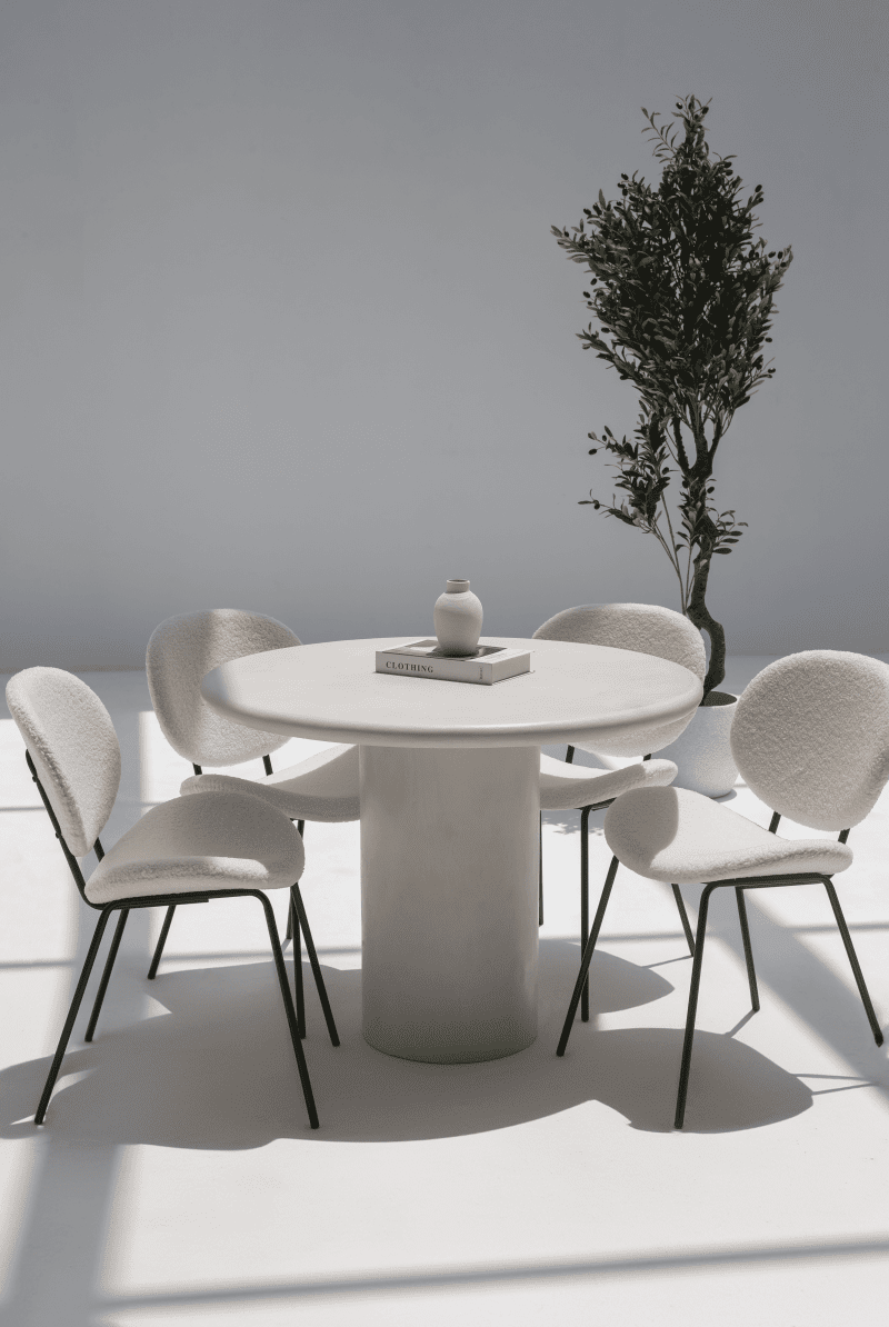 Mireille Round Micro Concrete Dining Table
