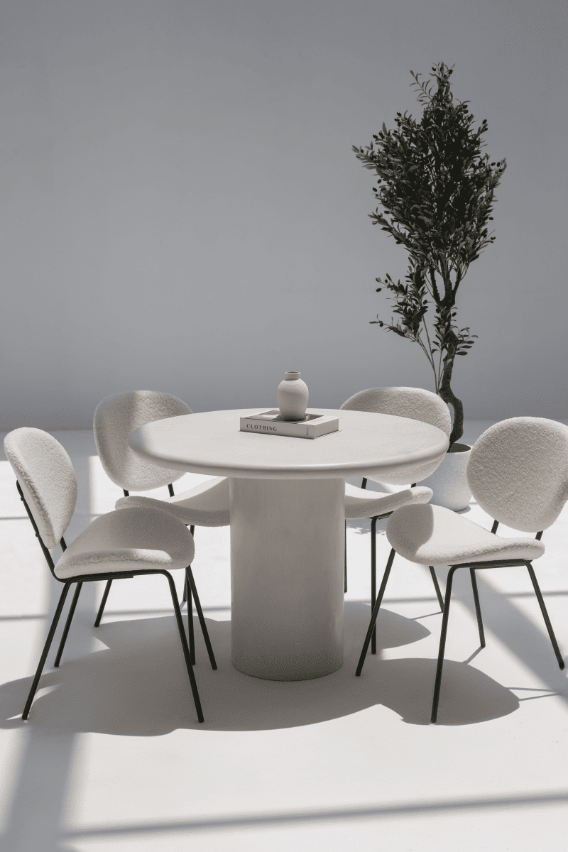 Mireille Round Micro Concrete Dining Table