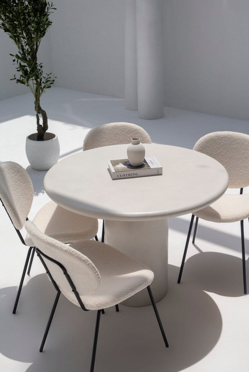 Mireille Round Micro Concrete Dining Table (3 Sizes) Homekode
