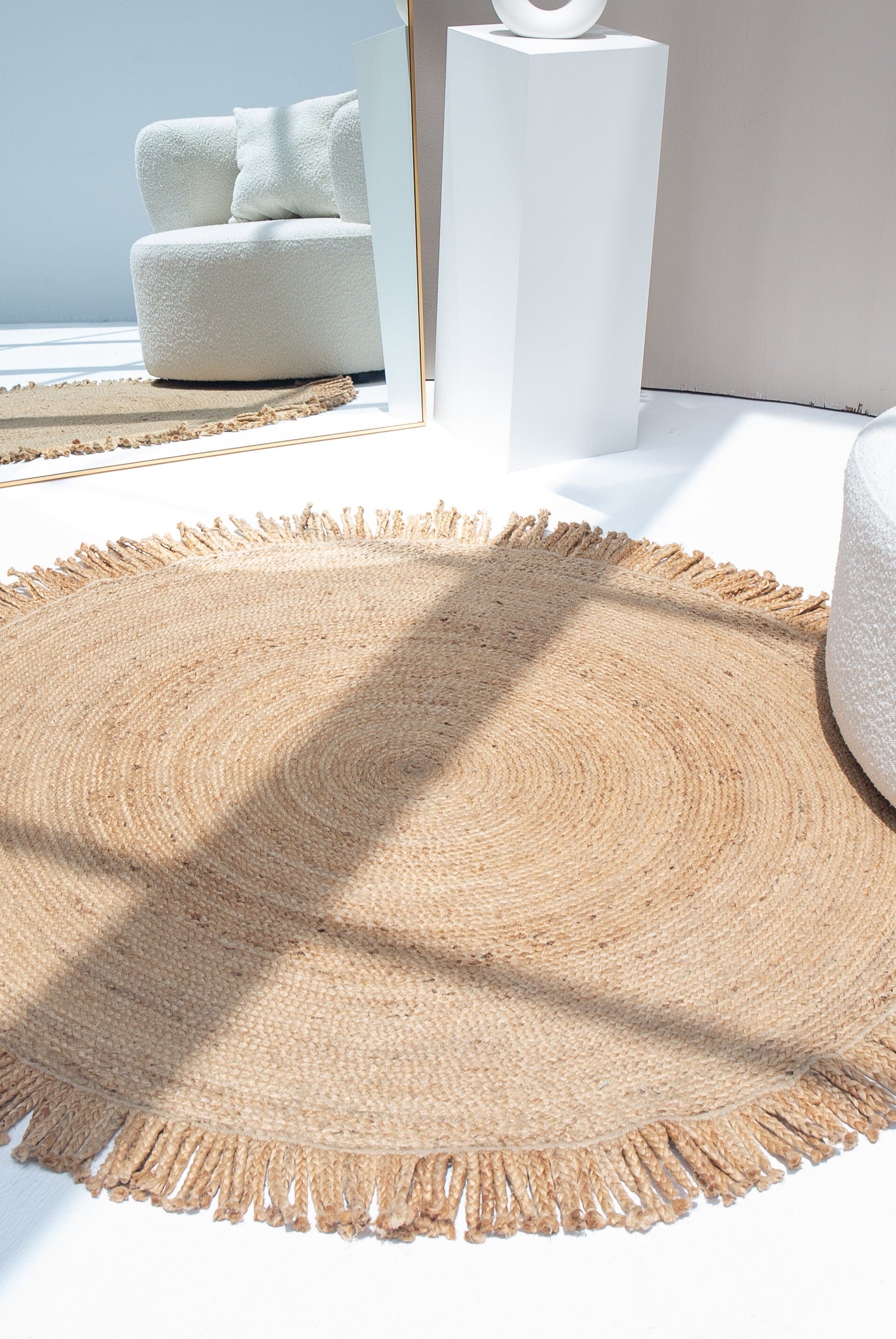 Celestial Weave - Braided Round Tassels Rug (3 Sizes)