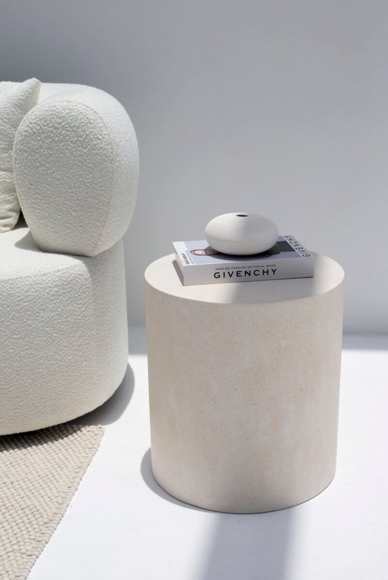 Miray Textured Concrete Side Table (3 Sizes) Homekode
