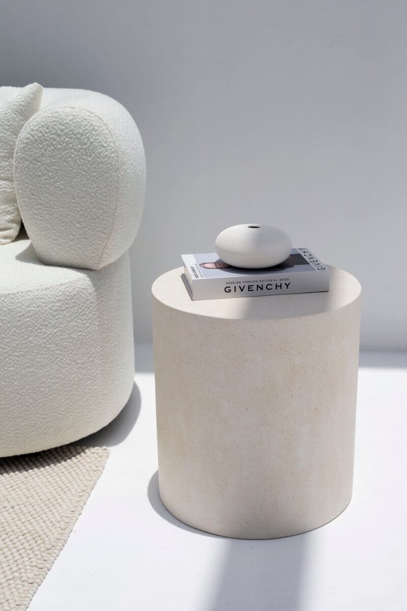 Miray Textured Concrete Side Table (3 Sizes) Homekode