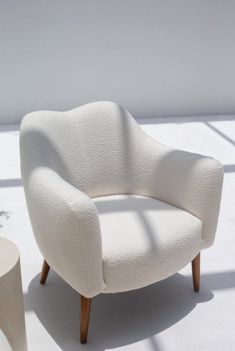 Kent Boucle Armchair with Irregular Top Homekode
