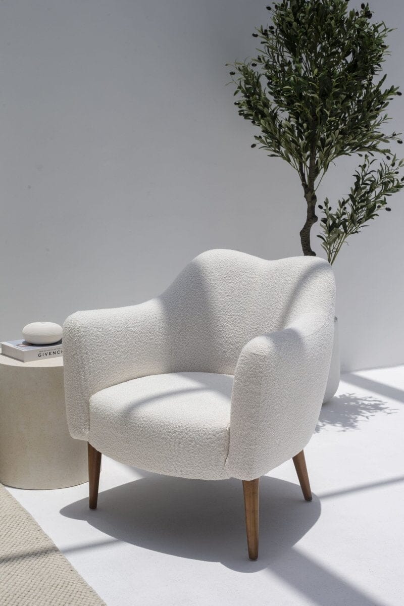 Kent Boucle Armchair with Irregular Top