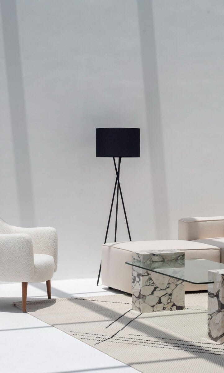 Black Mid-Century Tripod Floor Lamp Home