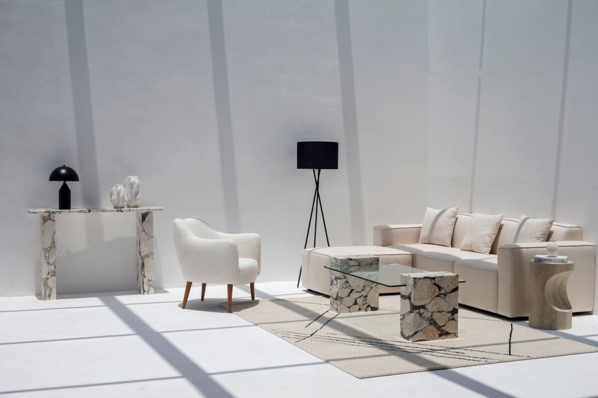 Yvette Calcatta Viola Marble Console Table (4 Leg Styles) Console Table Homekode