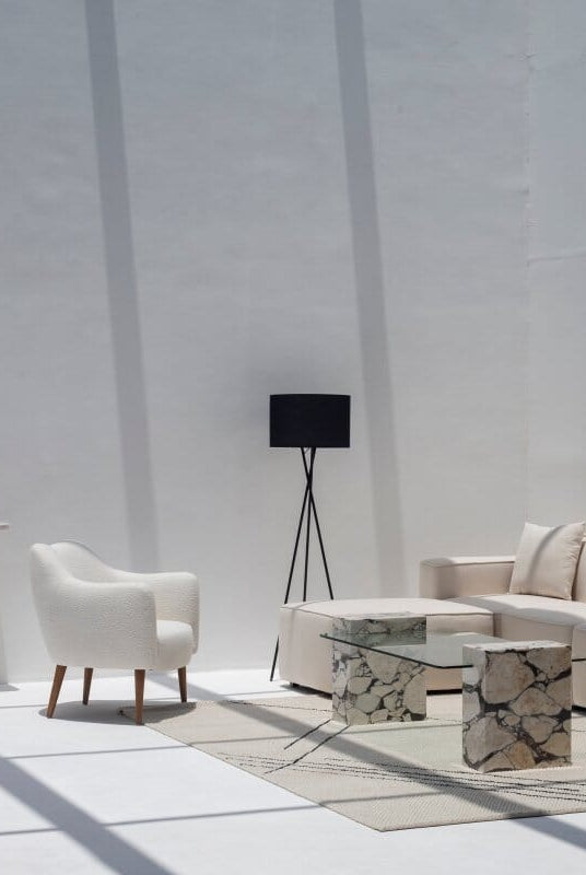 Tamara Sculpted Travertine Side Table (2 Sizes)