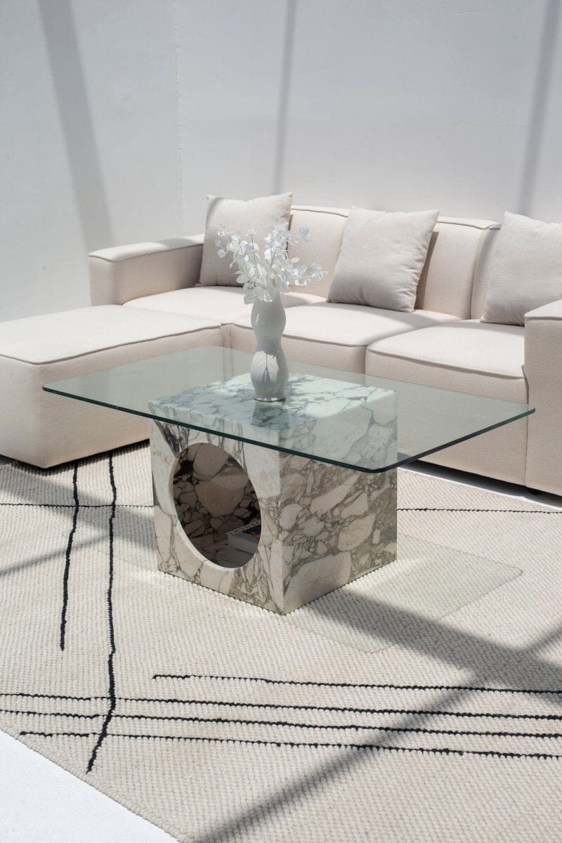 Isra Calacatta Viola Marble Coffee Table Coffee Tables