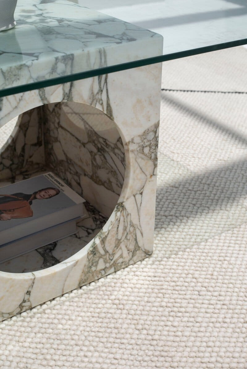 Isra Calacatta Viola Marble Coffee Table Coffee Tables