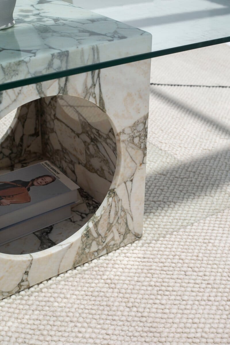 Isra Calacatta Viola Marble Coffee Table Coffee Tables