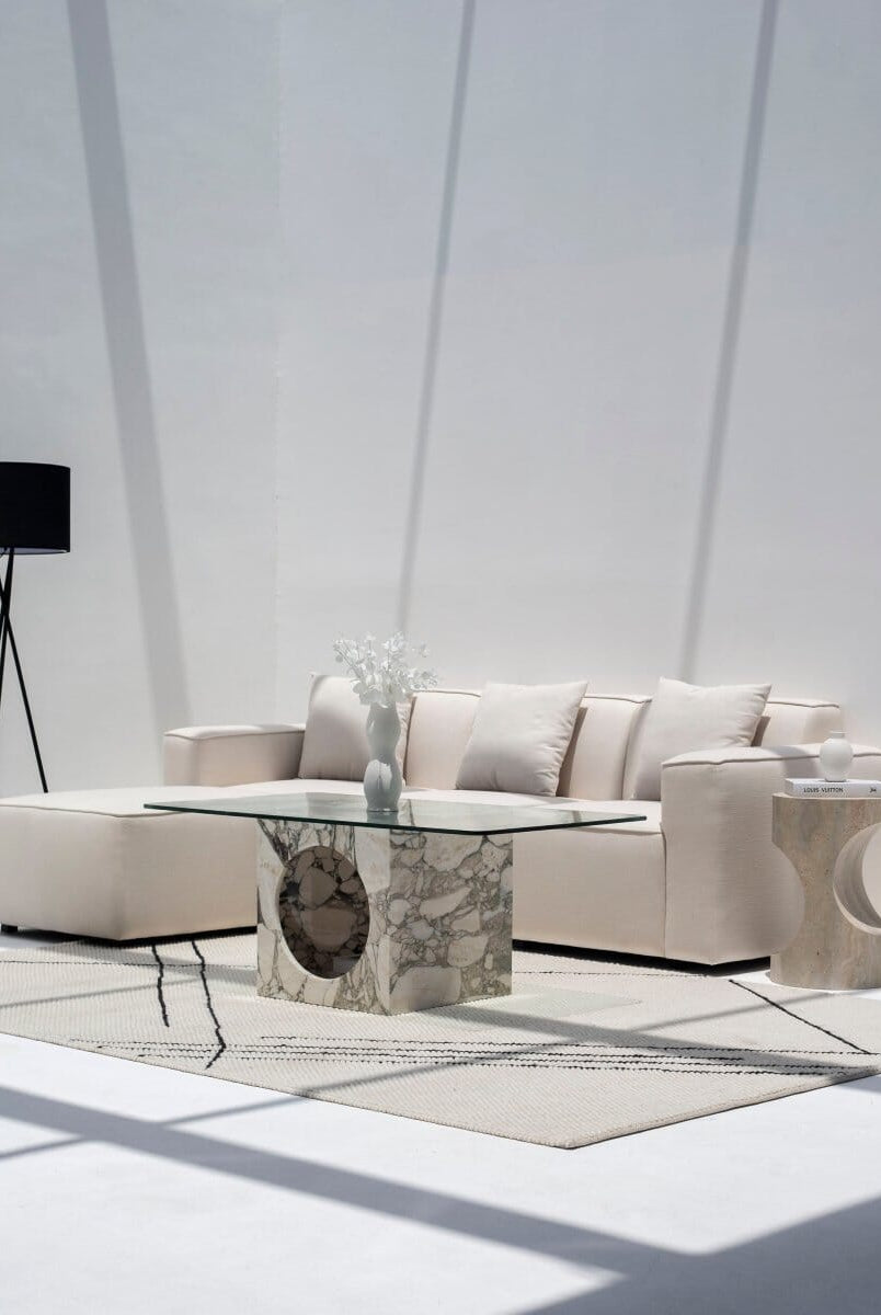 Isra Calacatta Viola Marble Coffee Table Coffee Tables