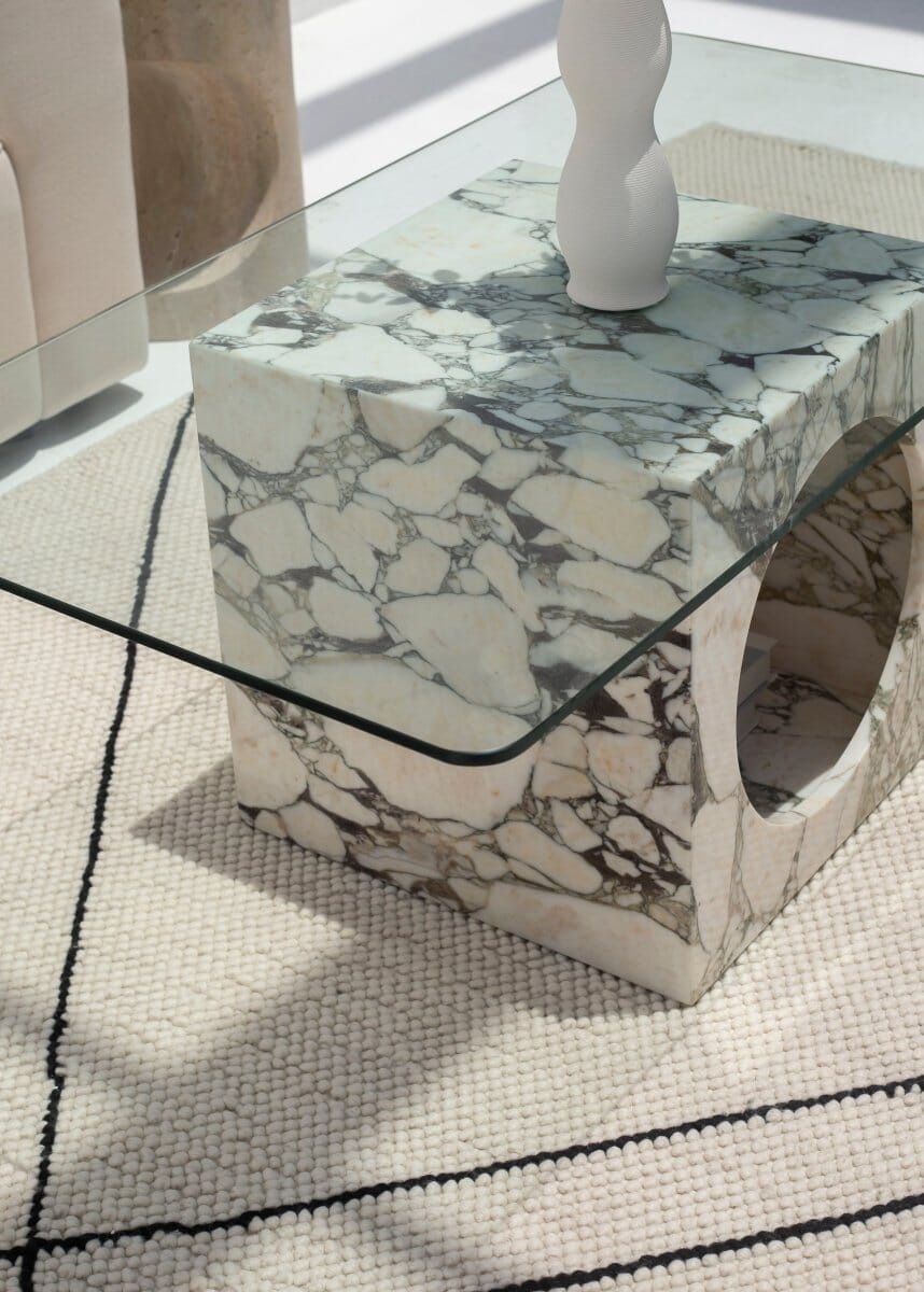 Isra Calacatta Viola Marble Coffee Table Coffee Tables