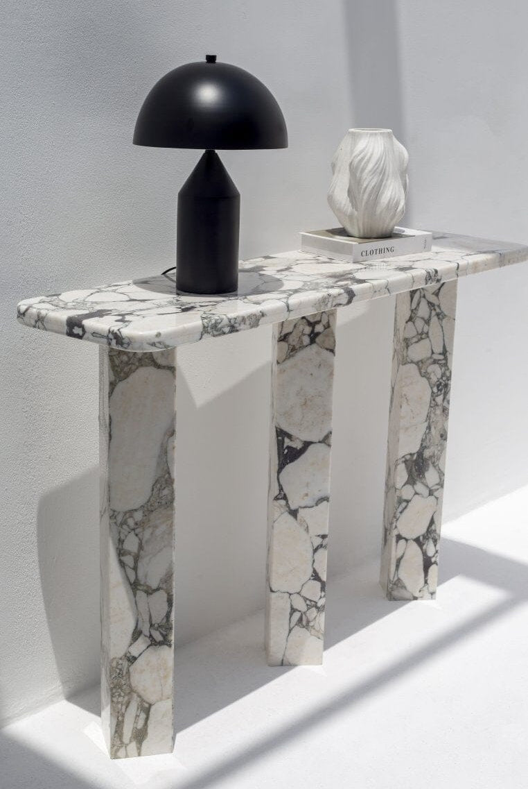 Yvette Calcatta Viola Marble Console Table (4 Leg Styles) Console Table Homekode 135 Length x 35CM Depth x 90CM Height 3 Legs