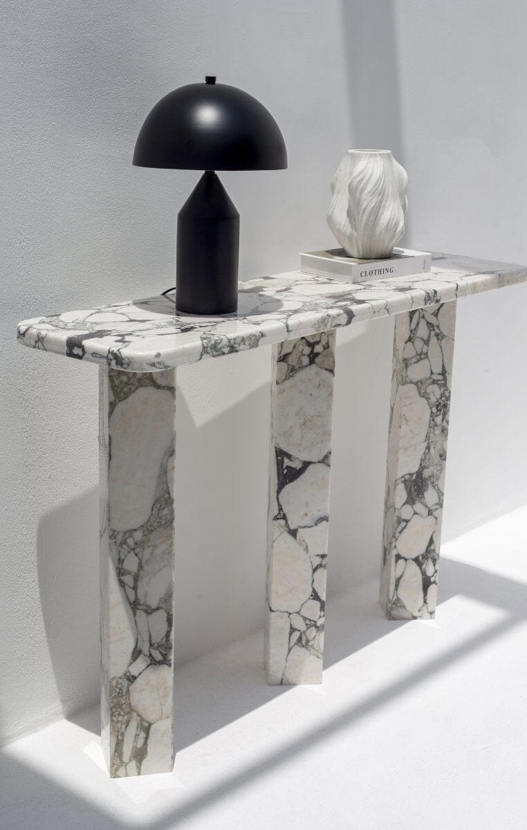 Yvette Calcatta Viola Marble Console Table (4 Leg Styles) Console Table Homekode 135 Length x 35CM Depth x 90CM Height 3 Legs