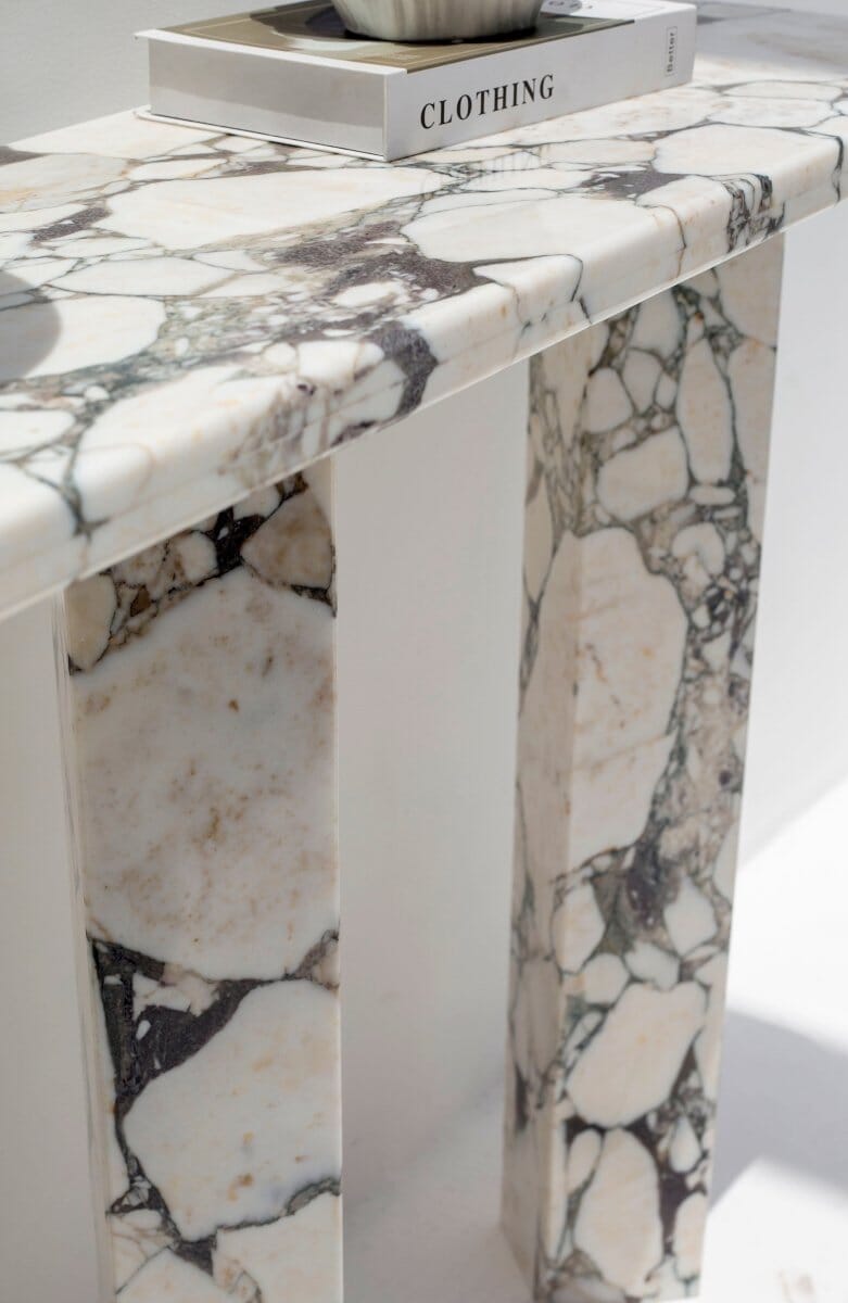 Yvette Calcatta Viola Marble Console Table (4 Leg Styles) Console Table Homekode