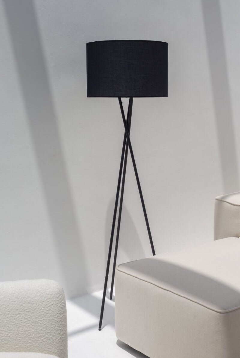 Black Mid-Century Tripod Floor Lamp Home
