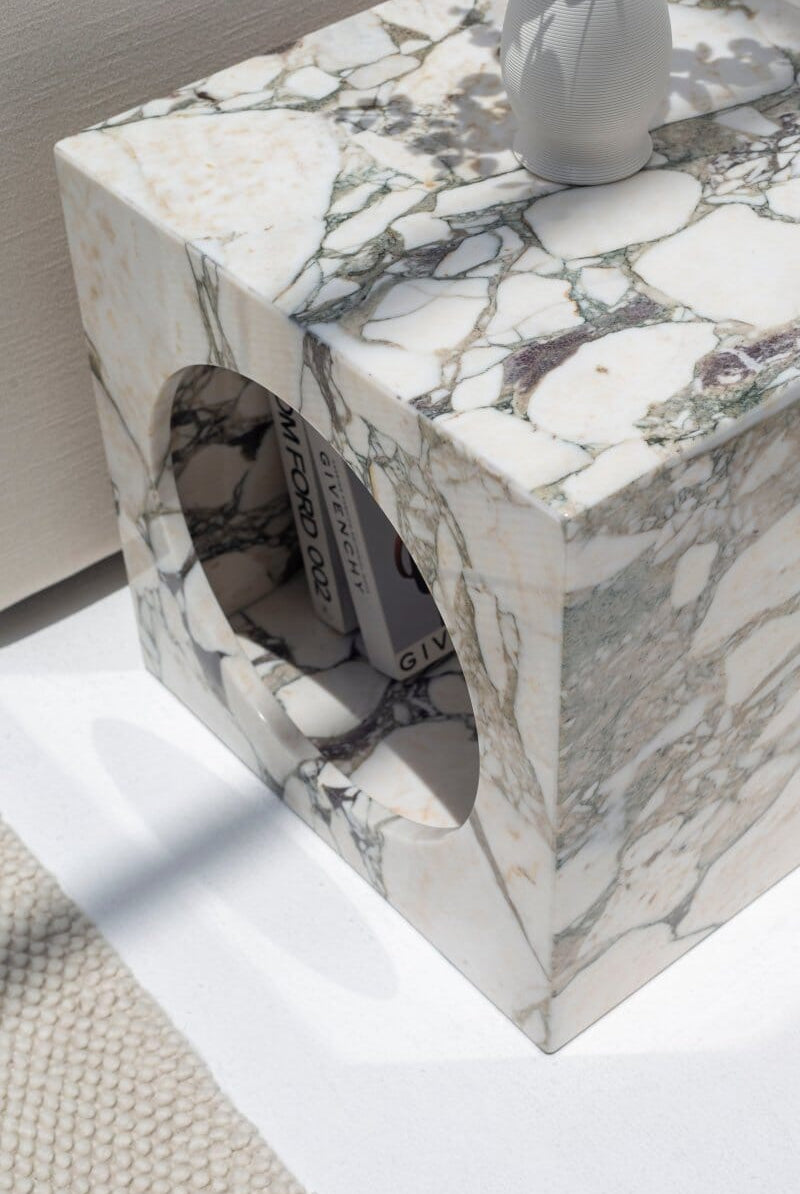 Isra Calacatta Viola Marble Side Table