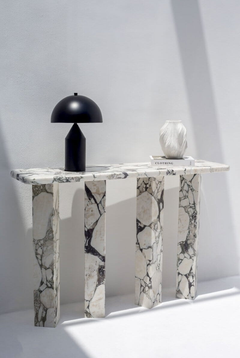 Yvette Calcatta Viola Marble Console Table (4 Leg Styles) Console Table Homekode 135 Length x 35CM Depth x 90CM Height 4 Legs