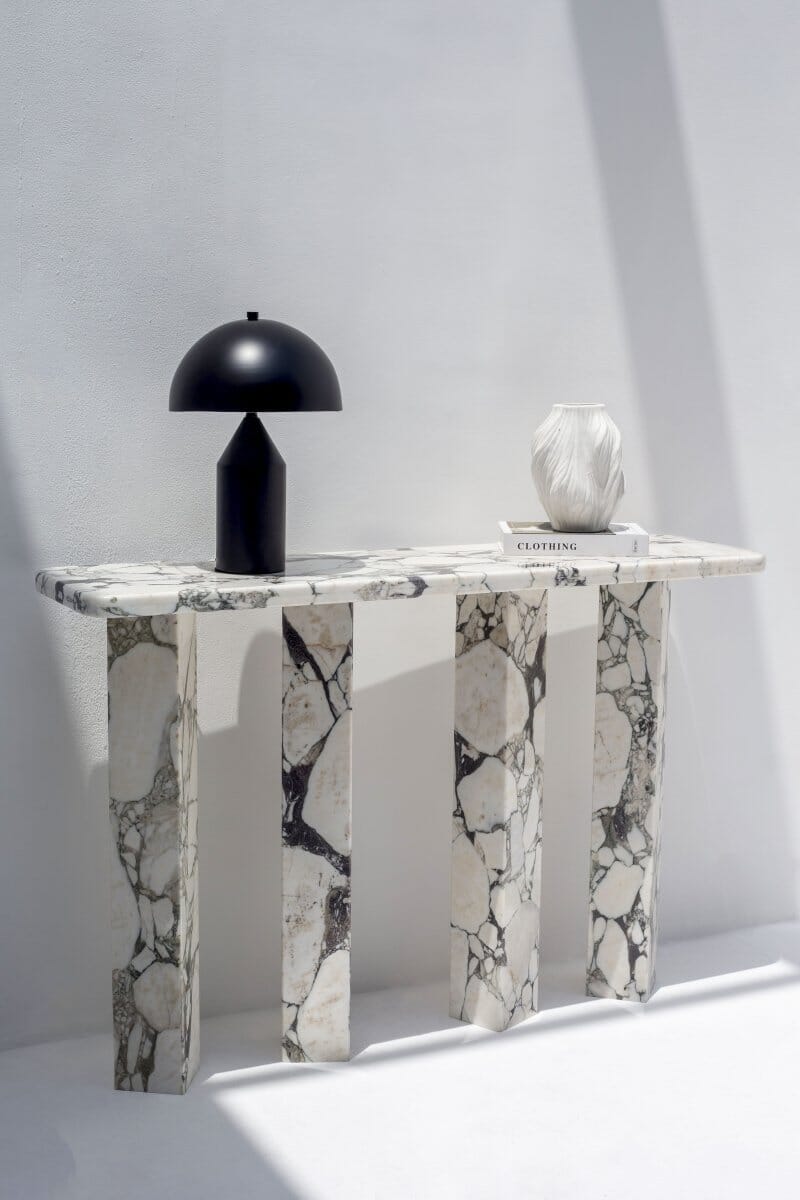 Yvette Calcatta Viola Marble Console Table (4 Leg Styles) Console Table Homekode 135 Length x 35CM Depth x 90CM Height 4 Legs