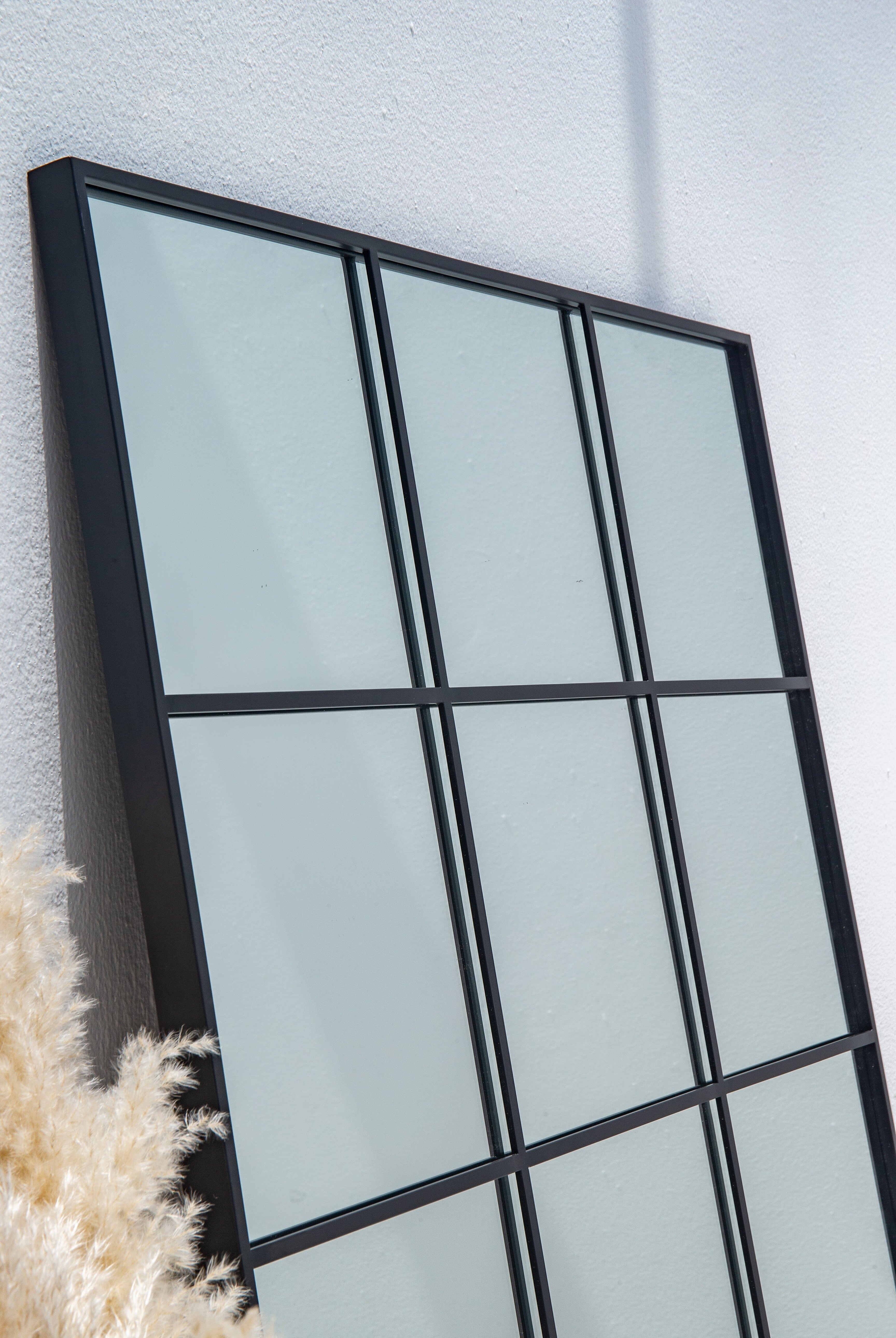 Lavinia Black Rectangular Window Mirror (180x90 CM) Mirrors Homekode