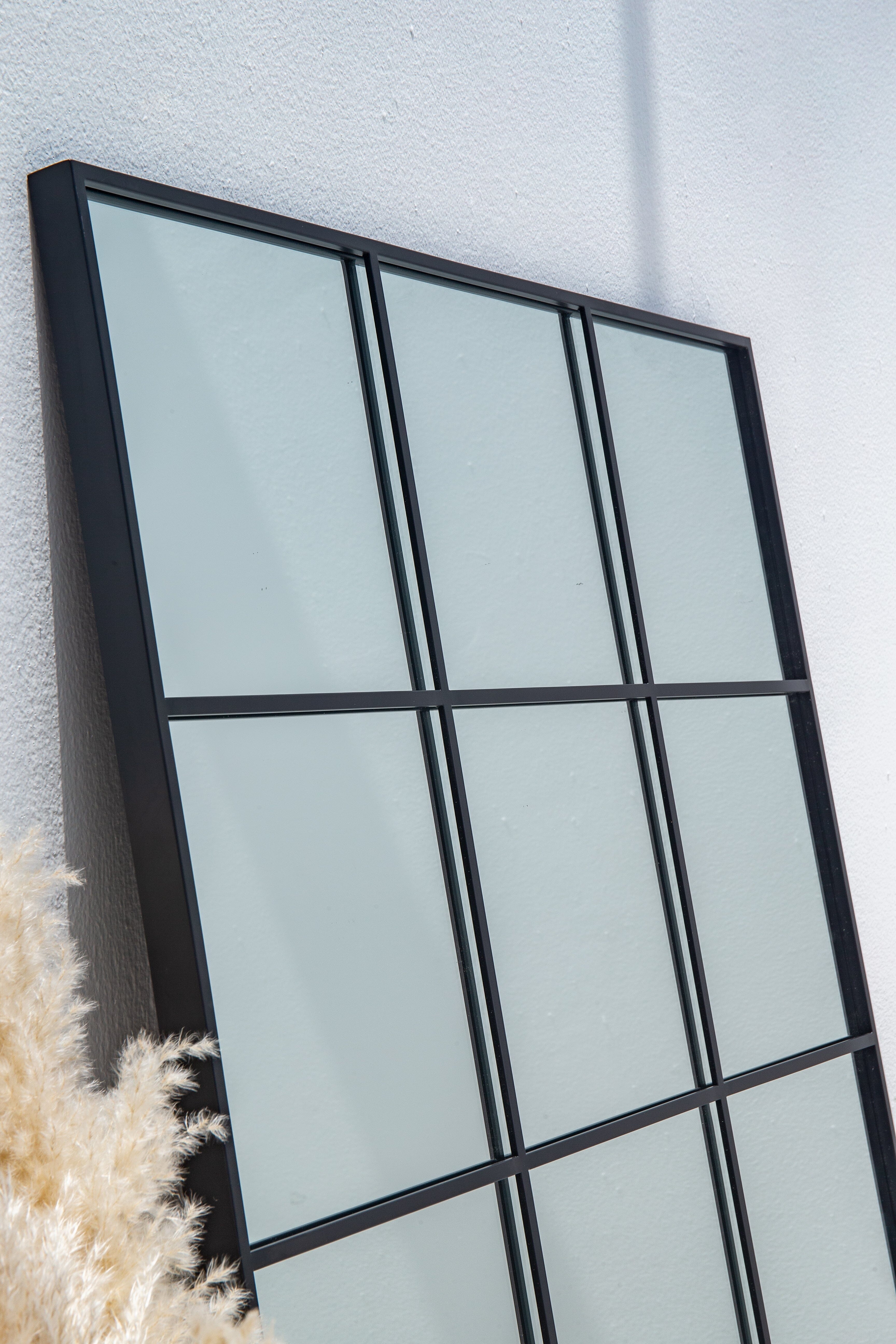 Lavinia Black Rectangular Window Mirror (180x90 CM) Mirrors Homekode