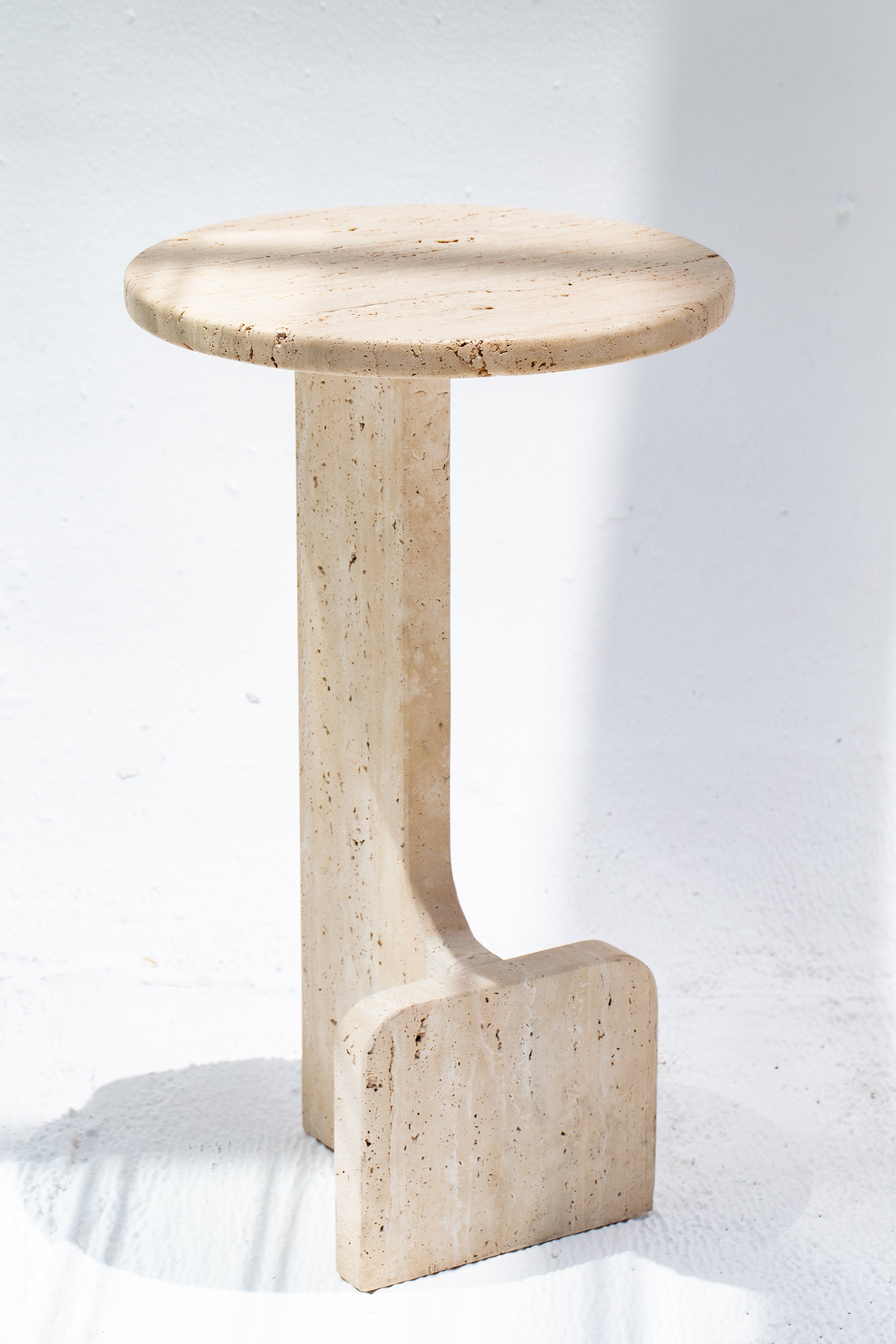 Elara Travertine Round Side Table Homekode
