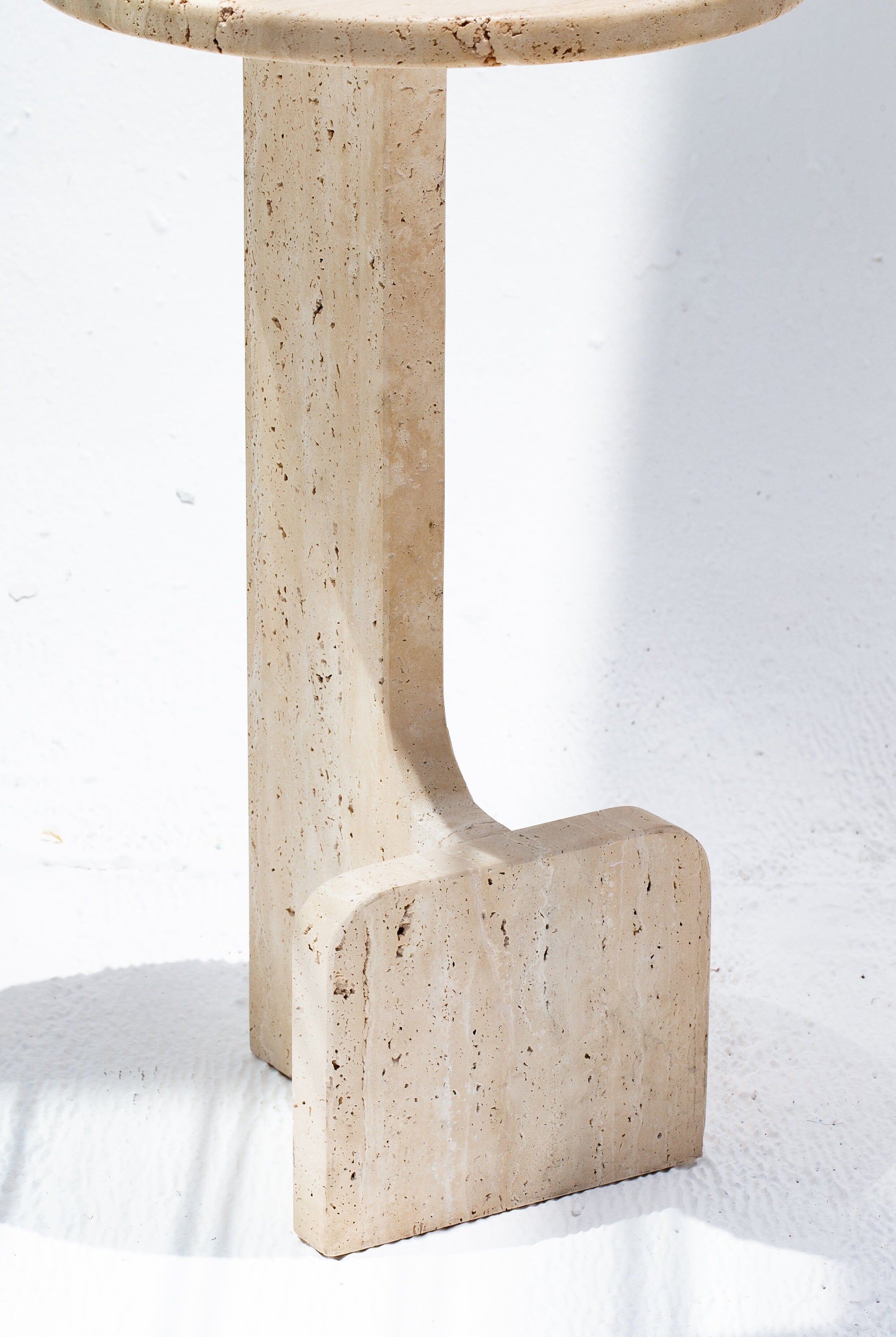 Elara Travertine Round Side Table Homekode