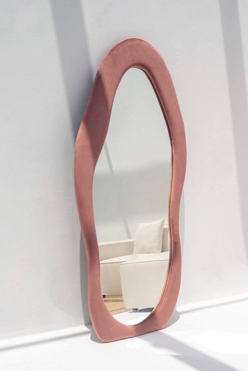 Roxana Pink Squiggly Flannelette Mirror (200x100CM) Homekode