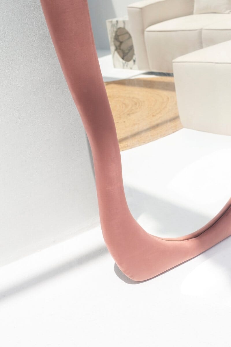 Roxana Pink Squiggly Flannelette Mirror (200x100CM) Homekode