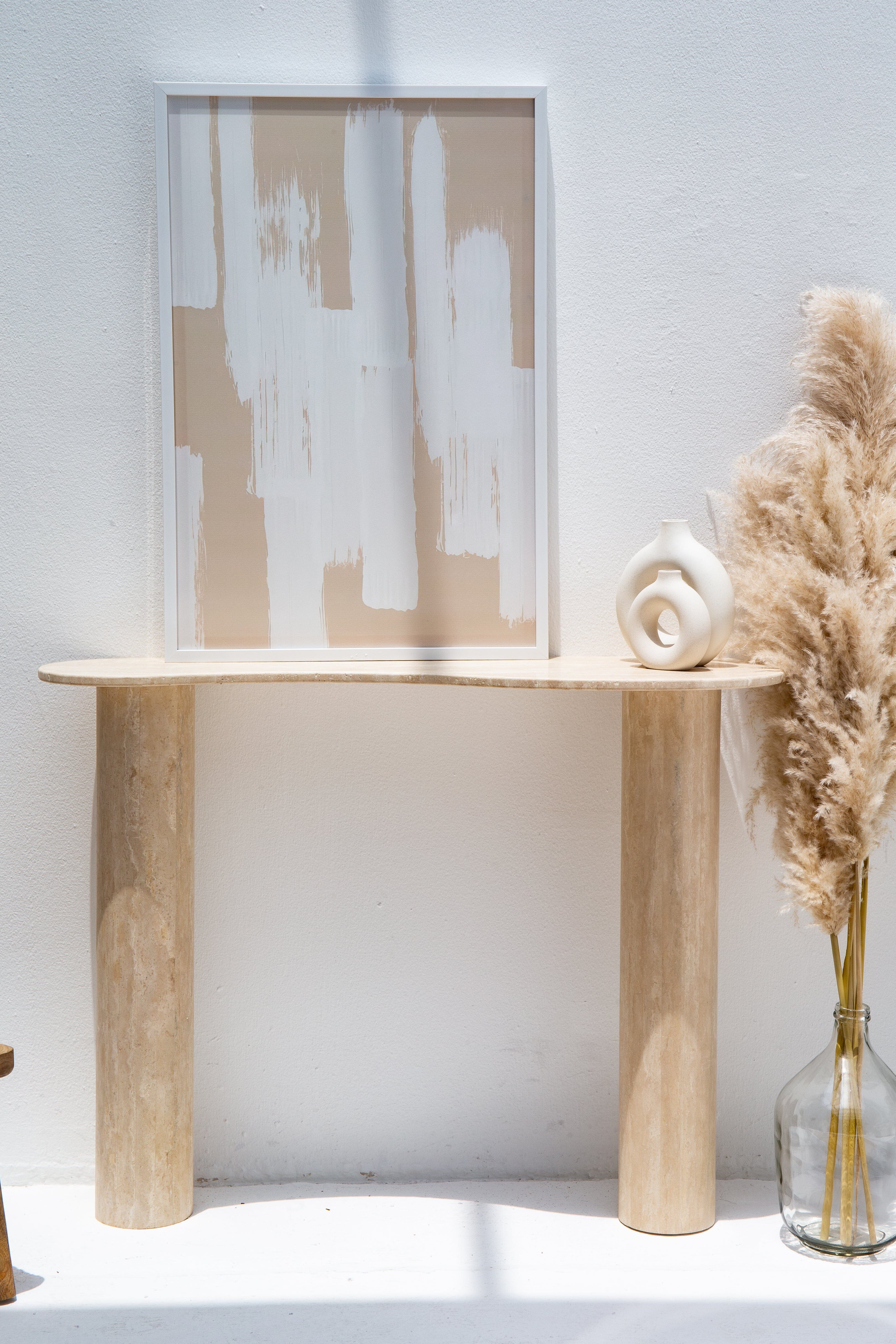 Nola Travertine Irregular Top Console Homekode
