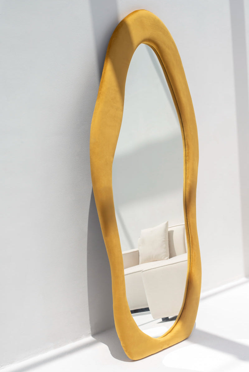 Roxana Mustard Squiggly Flannelette Mirror (200x100CM) Homekode