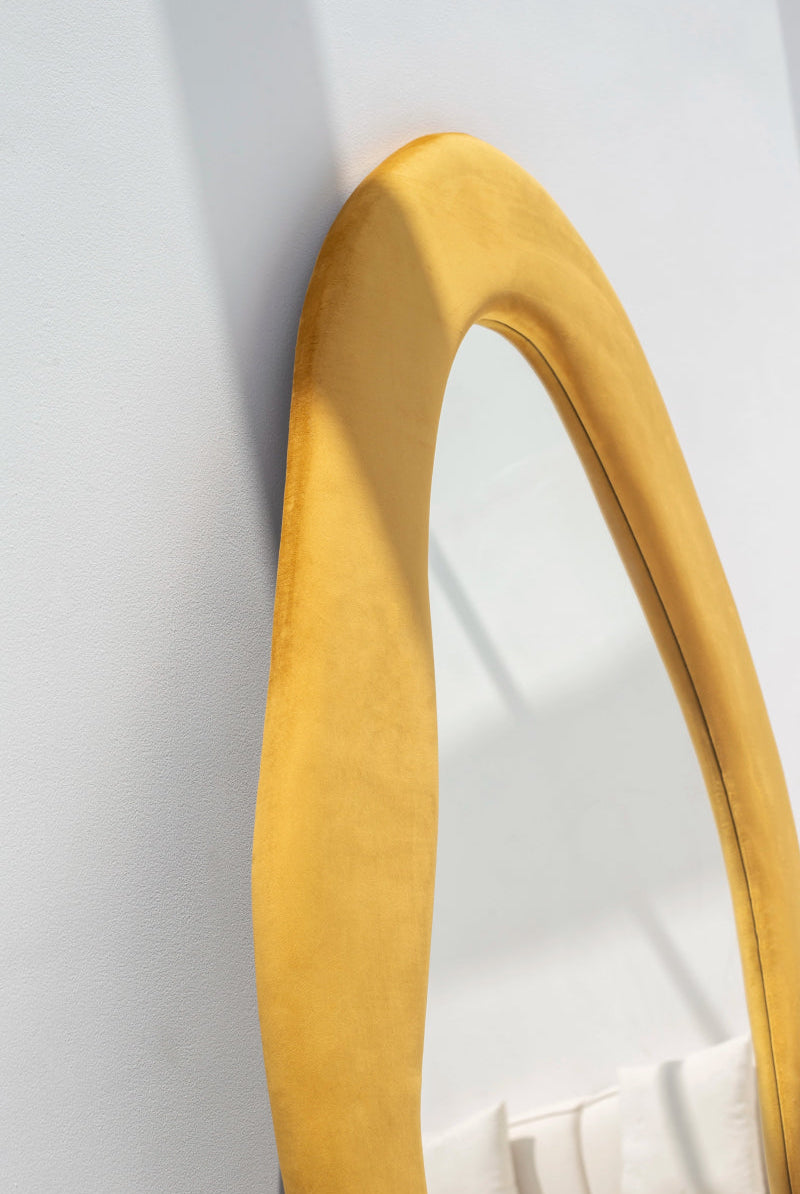 Roxana Mustard Squiggly Flannelette Mirror (200x100CM) Homekode