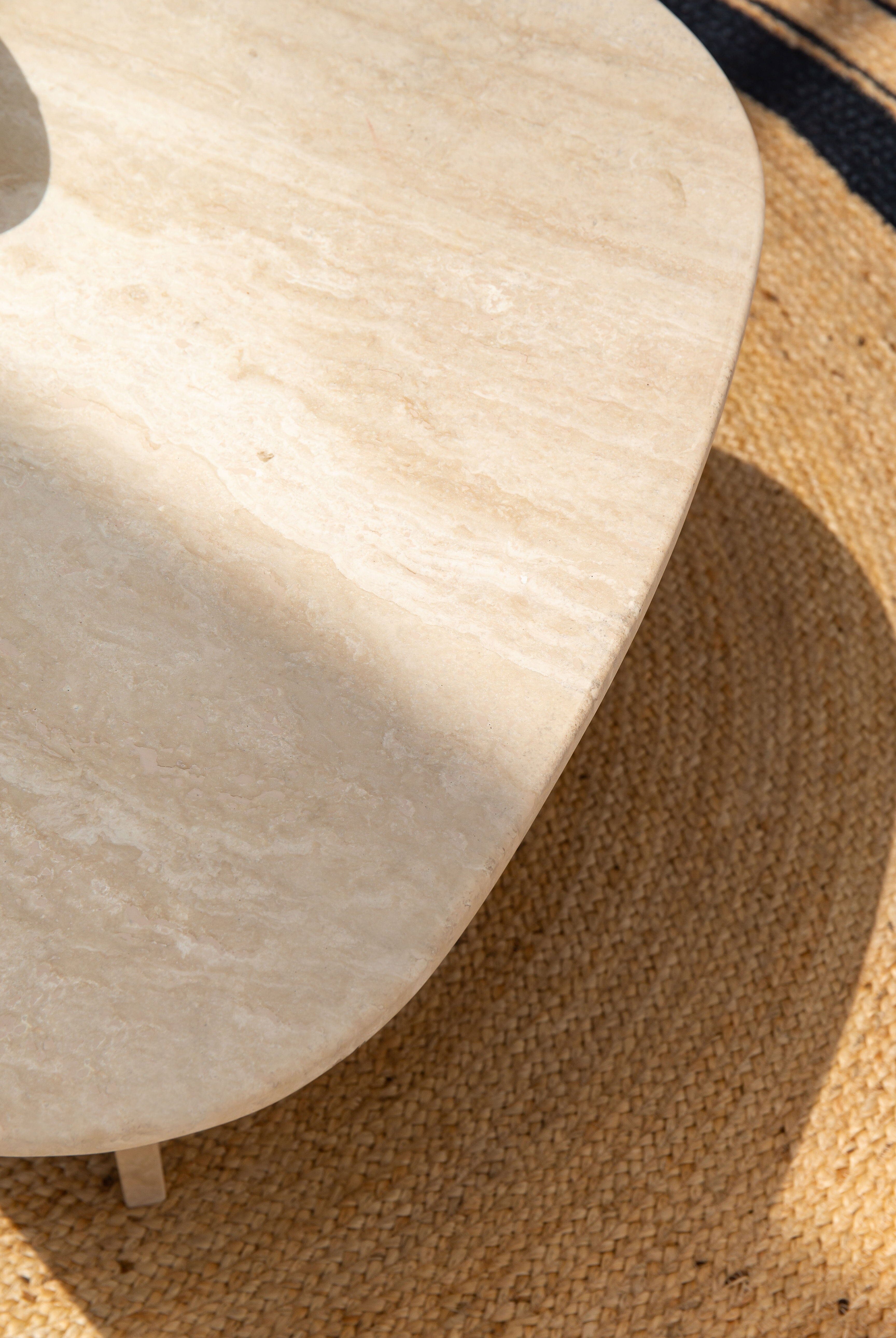 Maureen Travertine Irregular Coffee Table (2 Sizes) Coffee Tables Homekode