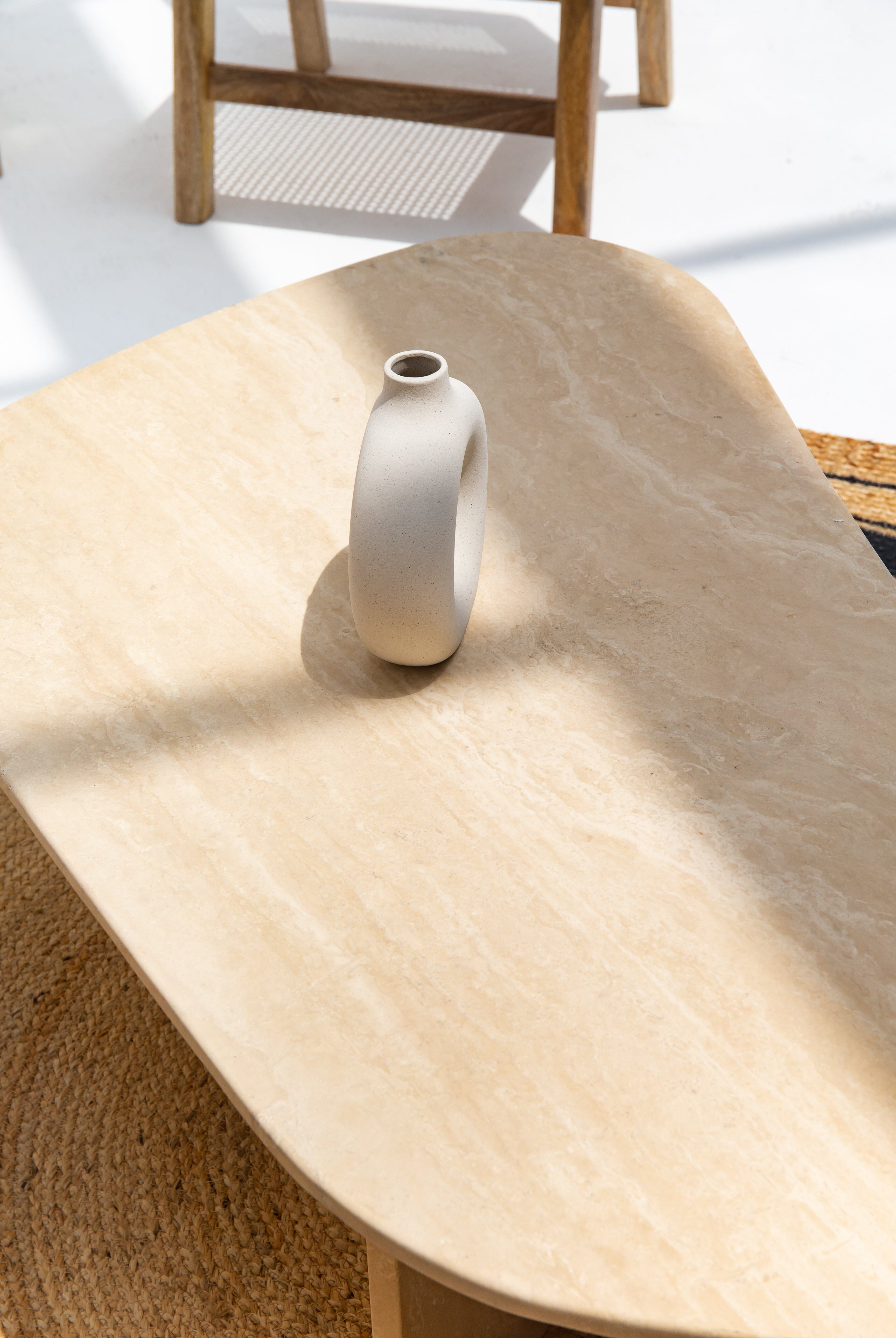 Maureen Travertine Irregular Coffee Table (2 Sizes) Coffee Tables Homekode