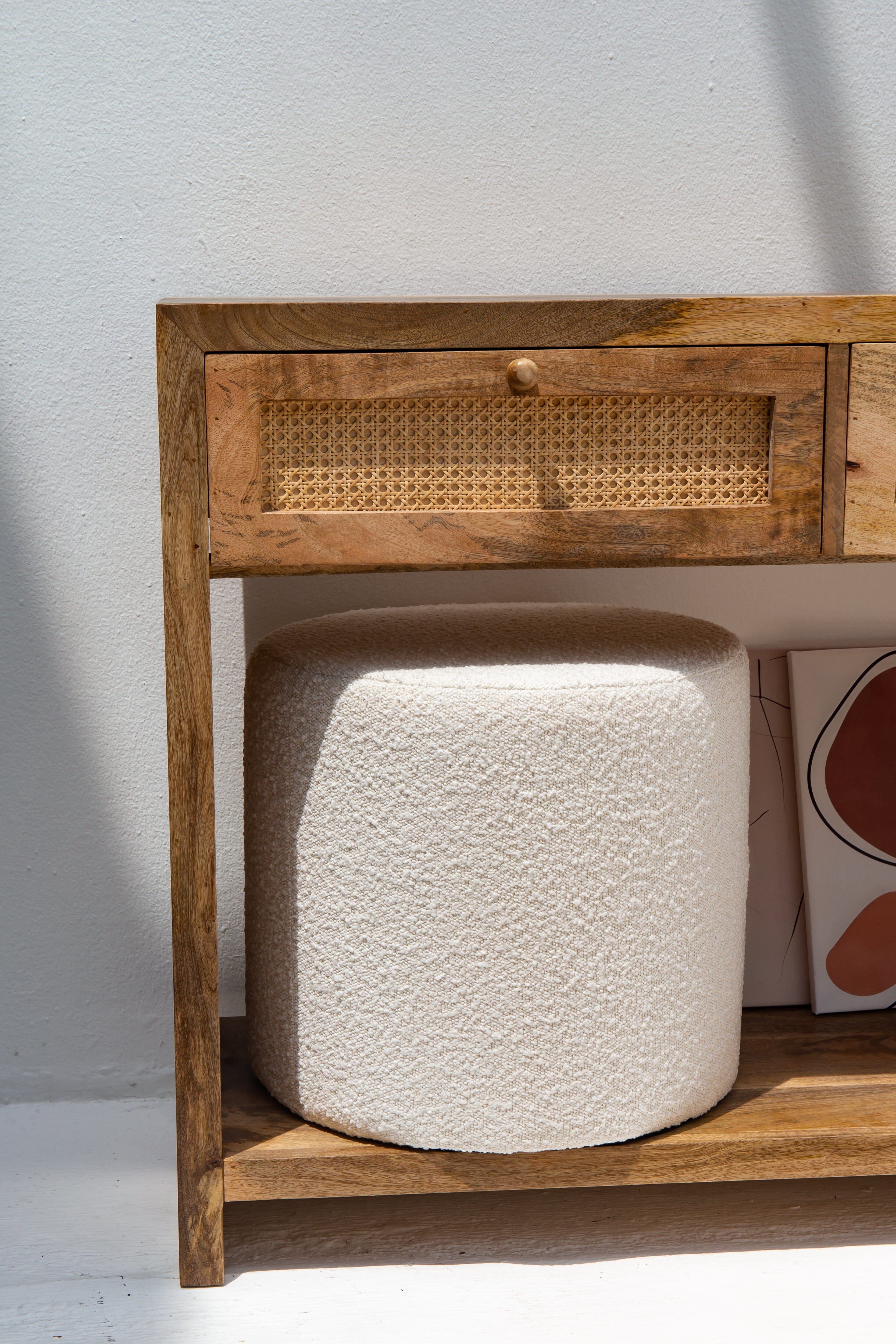 Elena Rattan 2-Drawers Wooden Console Homekode