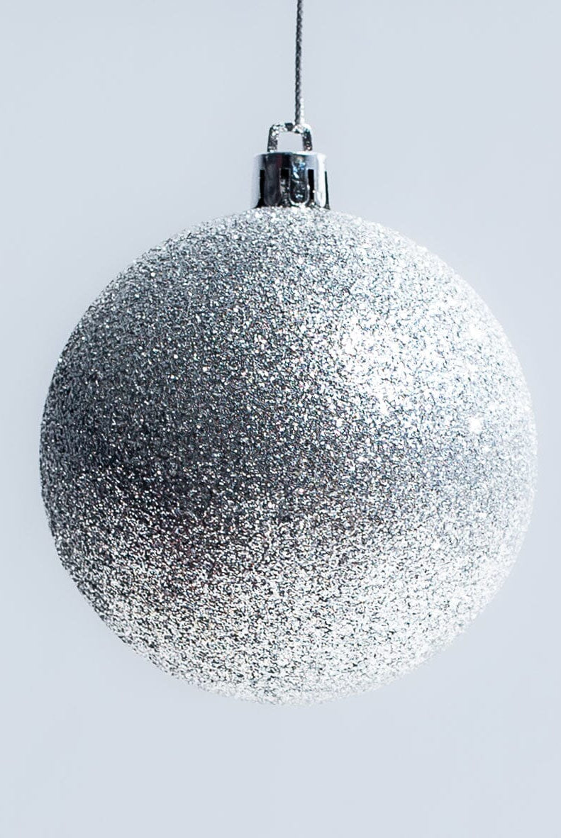 Silver Christmas Ball Ornaments Set