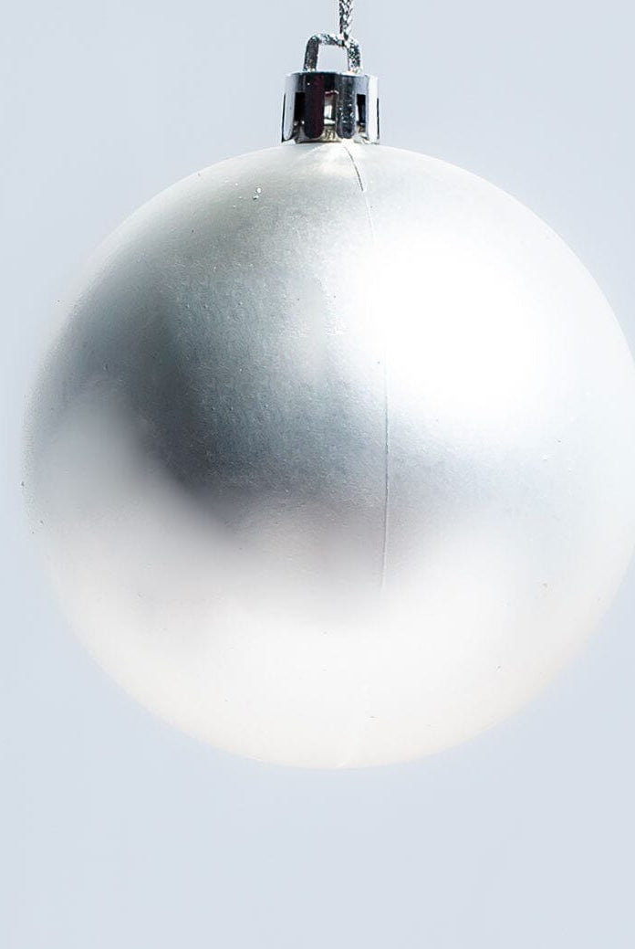 Silver Christmas Ball Ornaments Set