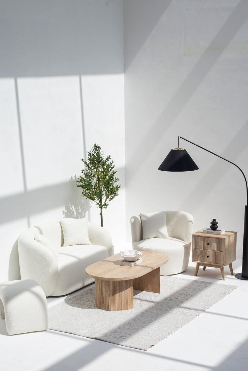 Kimberly Oval Shaped Wooden Coffee Table