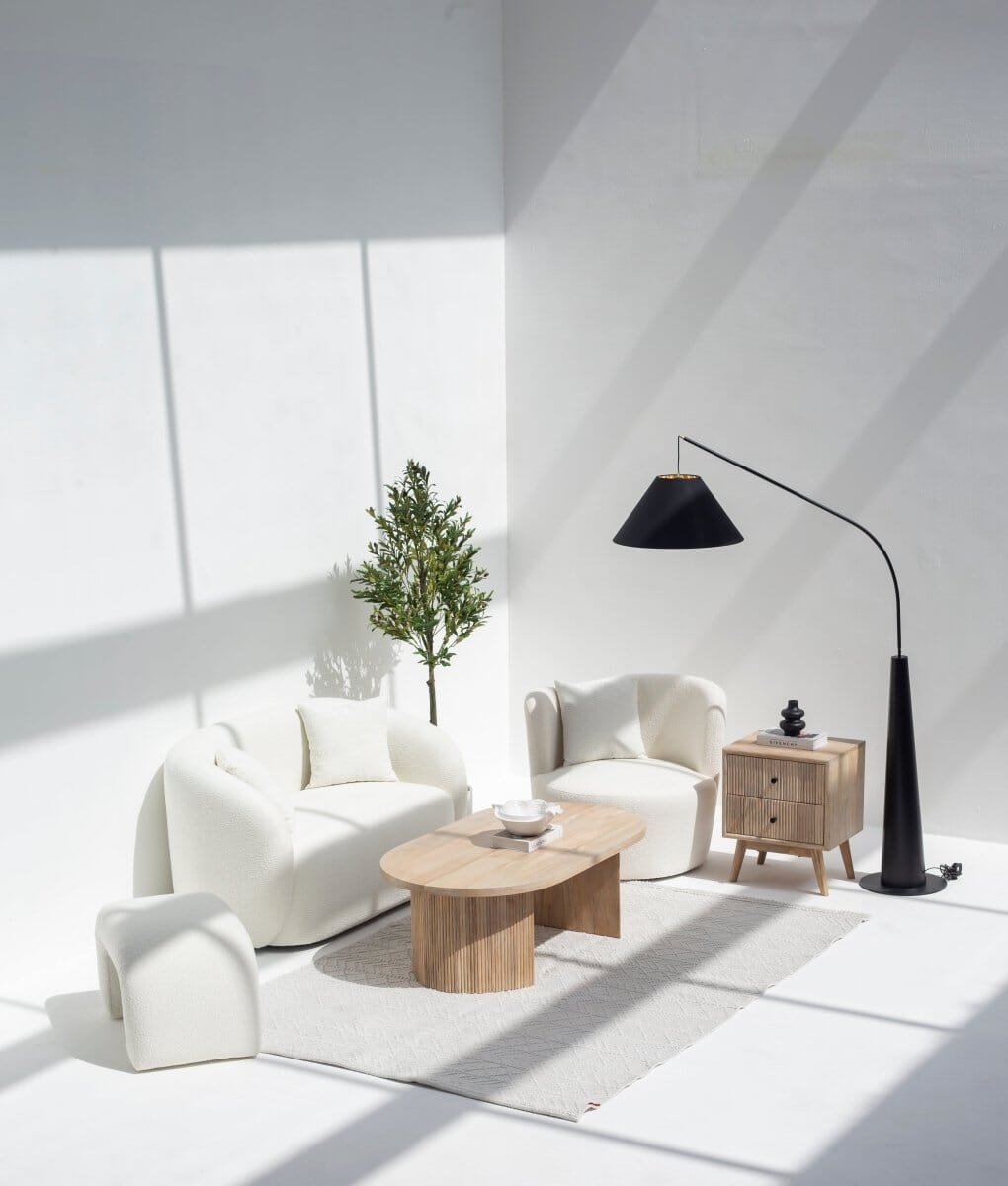 Kimberly Oval Shaped Wooden Coffee Table