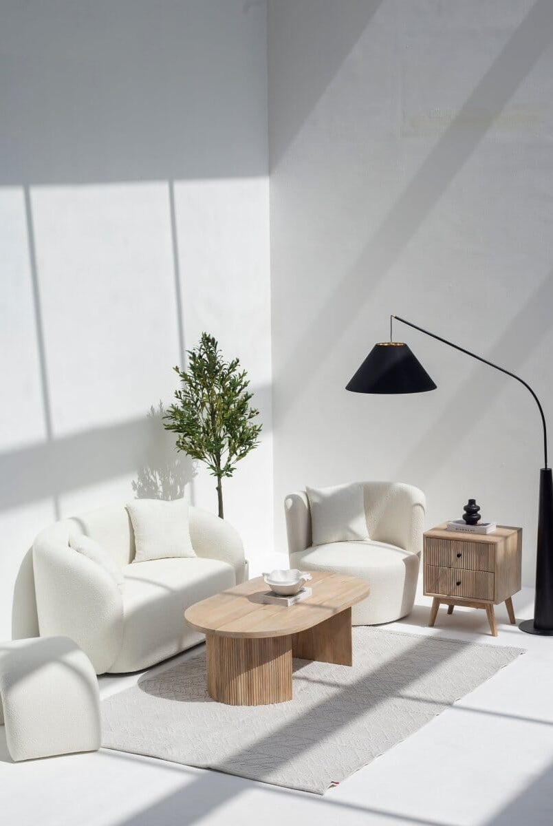 Amanti Off-White Bouclé Sofa (2 & 3 Seater) Homekode