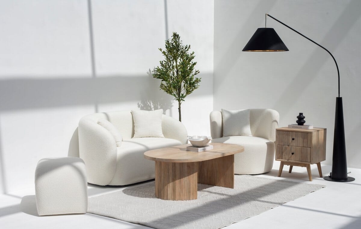 Kimberly Oval Shaped Wooden Coffee Table